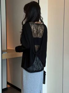 Loowmane | Hot Summer New Korean Style Back Hollow Lace Spliced Sun Protection T-shirt