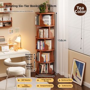MOLORE | 360 Degree Rotating Bookshelf Organizer