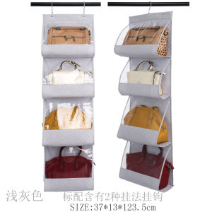 Transparent Hanging Storage Bag Organizer for Hats And Bags Dustproof Home Use Closet Door Back Mounted Storage Rack