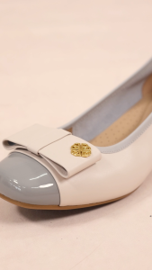 PAZZION 817-5A Leanna Leather Bow Low Block Heels