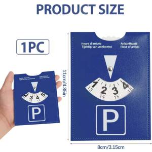 Blue Parking Disc – 3.15×4.35 in Soft Touch PU Leather Vehicle Accessory Premium Look Sleek Design Auto Accessory Vehicle
