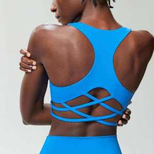 High Impact Shock Absorption Gathering Womens Sports Bra