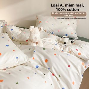 BEIPIN | Bộ Đồ Chăn Ga Gối 100% Bông Tươi Mới