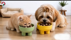 Elevated Pet Bowl for Cats and Dogs with Four Leg Support Non Slip Design Raised Feeding Bowl Feeder
