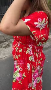 DRESS MOZA LENGAN MOTIF / DRESS TERMURAH / DRESS BUSUI / motif kembang / dress bali