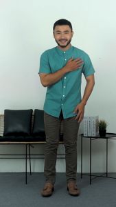 ANCSTR Kemeja Pria Shanghai Polos - Linen Pendek