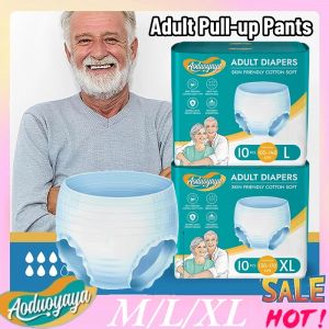 Aoduoyaya 10pcs/1pack Adult Pull Up Pants Pull Up Pants Adult Pants Diaper M/L/Xl Adult Pull-Up Pants Leak-Proof
