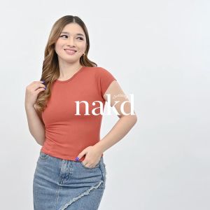 NAKD FASHION BIZZY DOUBLE LINING ROUND BASIC DAILY CASUAL SEAMLESS BLOUSE WOMEN TOP 1914