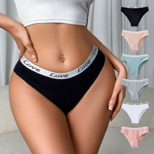 6 cái đồ lót của phụ nữ cotton quần lót cạp vừa quần lót nữ intimates nội y phụ nữ S-XL