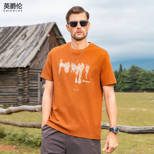 เสื้อยืดแขนสั้นพิมพ์ลาย Graffiti Enjeolon ทรงหลวม ทรงอเมริกัน สไตล์ฤดูร้อน สำหรับผู้ชาย ผลิตจากผ้าฝ้ายคอตตอน ระบายอากาศได้ดี