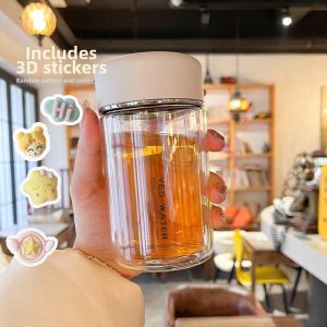 Heat Resistant Double Layer Borosilicate Glass Water Cup