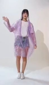 AI-C1219 Rain Coat Jas Hujan Lipat / Jas Hujan Plastik Warna Lengan Panjang Ukuran Dewasa / Ponco