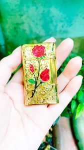 Bật Lửa Dupont Xăng Đá Họa Tiết Hoa Hồng ( Xài Xăng - Lửa Thường)