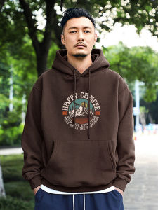 YU WEN LE Heavyweight Fleece Lined Hoodie Mens Spring Autumn Loose Fit Trendy American Retro Long Sleeve Top Trendy Student Jacket