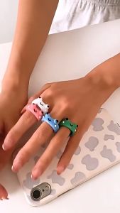 Cincin Desain Katak Lucu Imut Gaya Korea Hip Hop