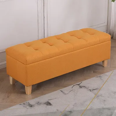 Solid Wood Seating Storage Bench Long