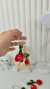 Gantungan kunci cery | Kawat bulu premium Gembul | Aksesoris Tas