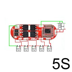 5S 25A 18650 Li-ion Battery BMS Protection Board 40-50A Peak for Power Tools E-Bike E-Scooter (18.5V/21V)