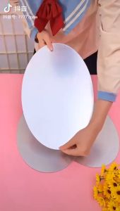 STICKER CERMIN OVAL 3D STIKER DINDING Kaca Acrylic Sudah Dengan Perekat Wallpaper Mirror Kamar Mandi