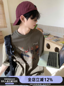 Áo Thun Cotton Mỏng in Họa Tiết Mùa Hè Cho Nam Dáng Rộng Tay Ngắn Phong Cách Thường Ngày Thoải Mái Thoáng Khí