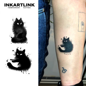 cat temporary tattoo unique animal body art adult tattoo Halloween party gift idea arm wrist neck design，Birthday Gift