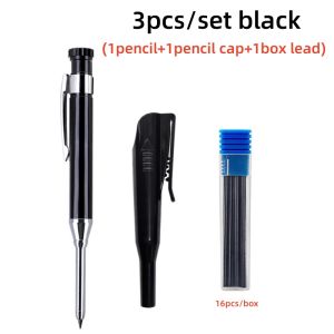 MROOFUL | Bộ Bút Chì Kim Loại 2.8mm Dùng Cho Nghề Mộc Bút Đánh Dấu Thợ Mộc Bút Vẽ Kiến Trúc Sư Có Nắp Đậy Dùng Cho Xây Dựng Độ Cứng Chì 2B