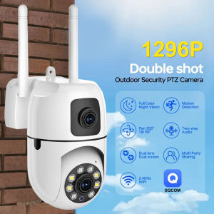 Dual Lens IP Camera 2.4Ghz WiFi Security Protection Full Color Night Vision PTZ CCTV Video Surveillance Camera 3MP