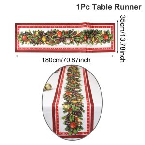 Christmas Table Runner Merry Christmas Decorations For Home 2025 Cristmas Table Flag Cover Navidad Noel Gift New Year Tablecloth