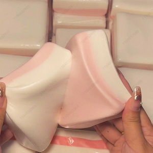 Squishy Double-Sided Sticky Rice Cake Pink Slow Rising Rice Cake Squishy Slow Rebound Cake Bread Stress Release Hand Relax Gift