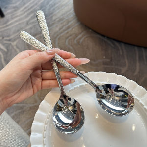 Luxurious Hammered Pattern 316 Stainless Steel Western Dinner Spoon Main Course Soup Spoon Elegant Design by Restaurant Owner
