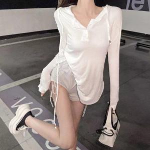 HUIESON สเวตเชิ้ตมีฮู้ดสำหรับผู้หญิงเสื้อสเวตเชิ้ตทรงหลวมเรียบง่ายลดอายุเสื้อกีฬารัดรูปสำหรับผู้ชายบาง