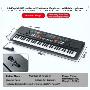NIOYE | keyboard piano Folding 61-Key Electronic Piano Portable Beginner Music Toy