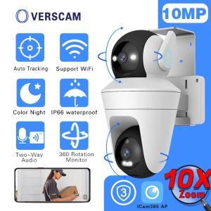 Smart WiFi CCTV ip Security Camera Outdoor Dual PTZ Control 10MP Dual Lens 360 ° Wireless Video Surveillance IP Camera iCam365 app 10X Zoom
