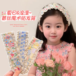 Childrens Wide Edge Hairline Stickers Sweet Little Flower Magic Band Hair Hoop 2025 New Style Little Girl Hair Accessories