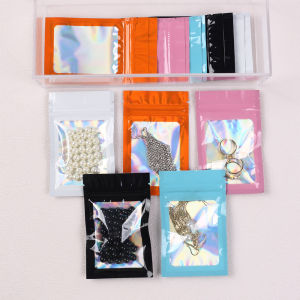 30Pcs Holographic Ziplock Bag Resealable Laser Plastic Sealable Bags Jewelry Food Candy Gift Small Bussiness Packaging