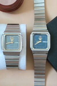 ĐỒNG HỒ PIN - [BẢO TÍN JSC ] Đồng Hồ Nam Seiko 5 Vát Cạnh 38mm Mặt Vuông Dây Thép Không Gỉ Lịch Ngày Thứ Cổ Điển Lịch Lãm