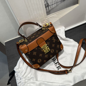 Fashionable Bucket Bag Womens Crossbody Handbag Soft PU Leather Lock Buckle Closure Medium Size Pure Color Trendy Bag