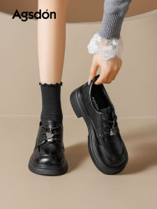 Agsdon | Breathable Height Increasing Loafer Shoes Black