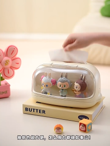 กล่องทิชชู่ตั้งโต๊ะ กล่องทิชชู่สีน้ำมัน ชั้นวางจัดเก็บรูปสร้างสรรค์ กันฝุ่น เหมาะสำหรับกระดาษเช็ดมือหลากหลายขนาด