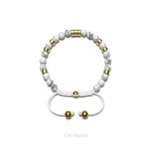 CW Manila - 0RION Adjustable Bracelet - 6mm Howlite Stone with Hematite Spacer