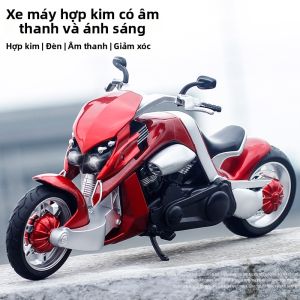 Light & Sound 1:12 Alloy Motorcycle Model Toy