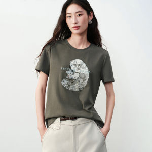 PEACEBIRD | Heavy Embroidered Koala T-shirt Womens Short Sleeve