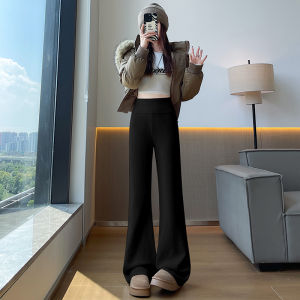La Chapelle Soft Wide Leg Pants Womens Spring Autumn New High Waist Slimming Paneling Drapey Horse Hoof Pants Commute Style