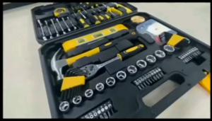 Reaim 108PCS Tools Kit Set DIY Repair Kit Total Tool Set Heavy Duty Rachet Wrench Set Screwdriver Set Spirit Level