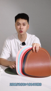 Kulit Leather Placemat /  2 Sisi Meja Alas / Tatakan Gelas Kopi / Alas Meja Anti Panas