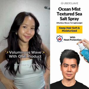 Ubersuave Ocean Mist Sea Salt Spray | Volume Texture | Effortless Waves Hair Styling | Lightweight | 200ml / 50ml | Easy Wash | Travel Size