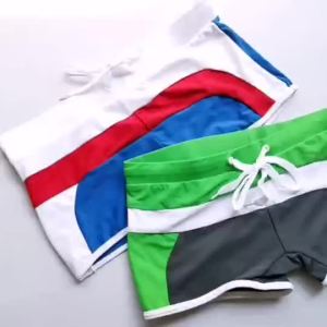 Đồ Bơi Thể Thao Nam Gợi Cảm Hi-Q Có Túi Quần Bơi Ngắn Quần Lót Chất Liệu Polyester Elastane Họa Tiết Kẻ Sọc