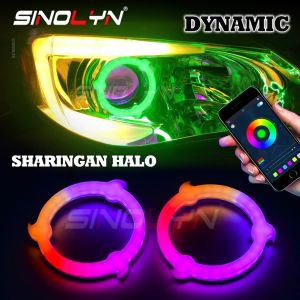 Sinolyn Sharingan ไฟ LED RGB นอกเหนือโปรเจ็กต์ ไดนาเมียมสำหรับรถรถจักรยานยนต์อุปกรณ์เสริมไฟหน้าโปรเจคเตอร์