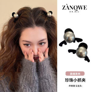 Velvet Black Princess Half Updo Hair Clip Womens High-End Feeling Side Shark Clamp Fresh out New 2025 Zanqwe Brand Korean Style