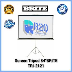 Screen Projector Tripod 84 inch BRITE TRI2121 ukuran 213cm x 213cm Layar Proyektor TKDN